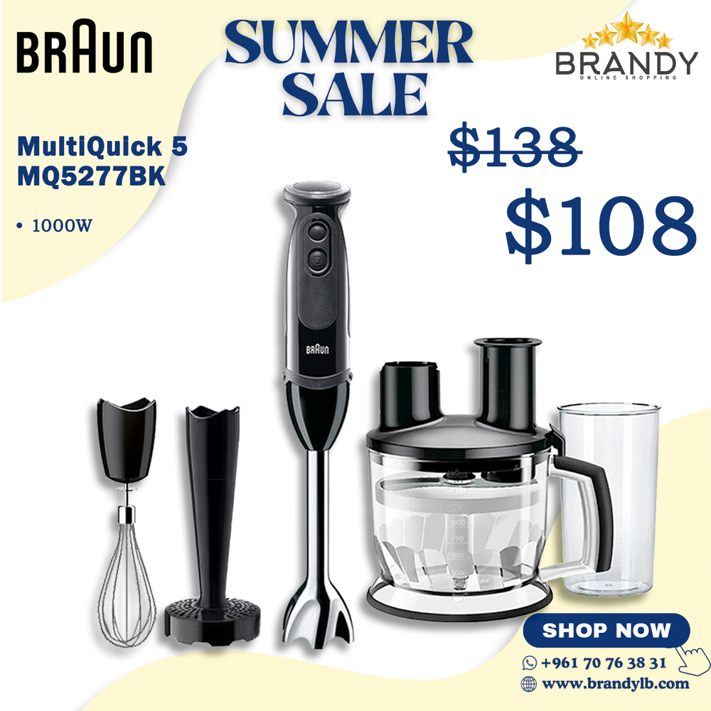 Hand Blender Set MQ5277BK with 21 Speeds and 1000W Power