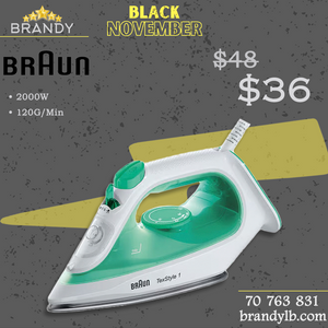 Braun Steam Iron SI1040GR with Non-Stick Ceramic Soleplate