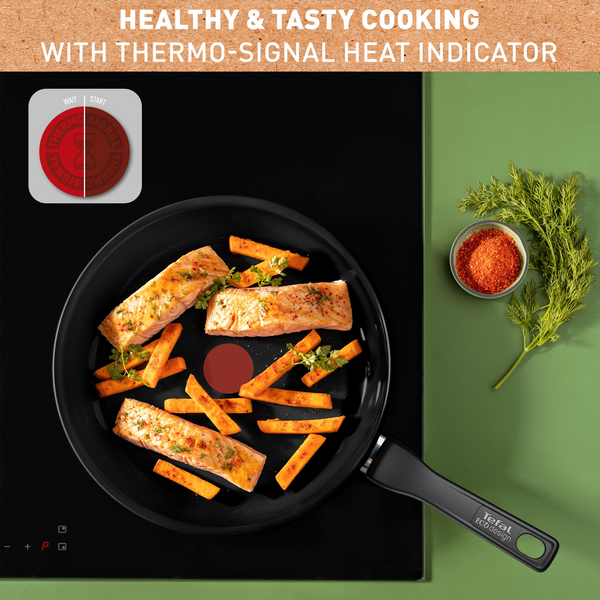 Tefal Renew Black Frypans Ceramic Non-Stick InoCeram - 3 Sizes