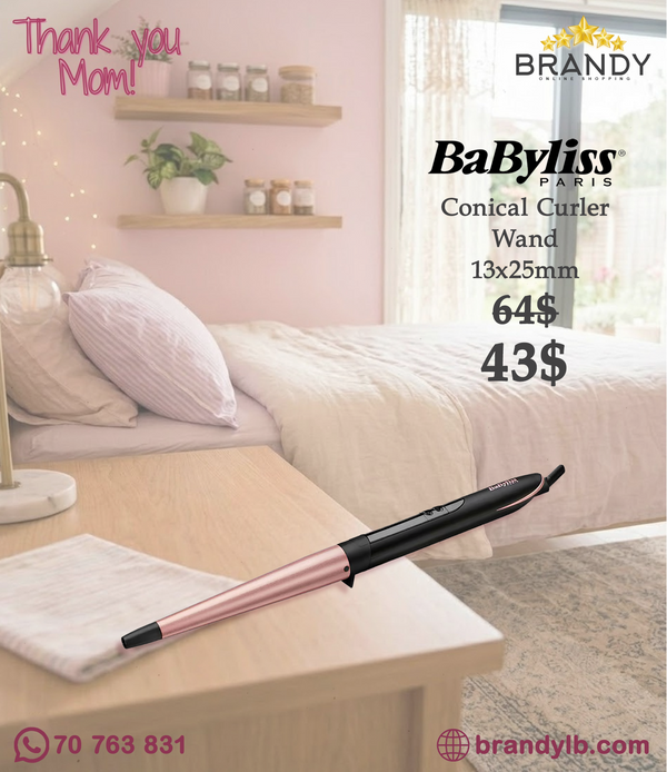 BaByliss Flawless Curls Conical Wand C454SDE 13–25mm Rose Quartz