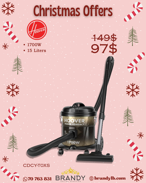 Drum Vacuum Cleaner - 1700W - 15 Liters - CDCY-T0XS