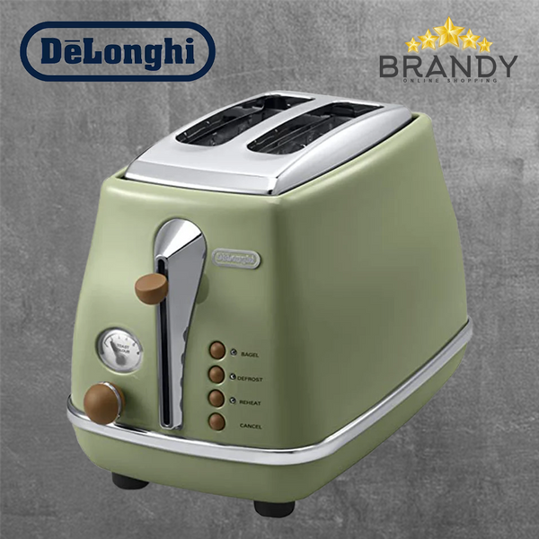 DeLonghi Icona Vintage CTOV2003 2-Slice Toaster Olive Green
