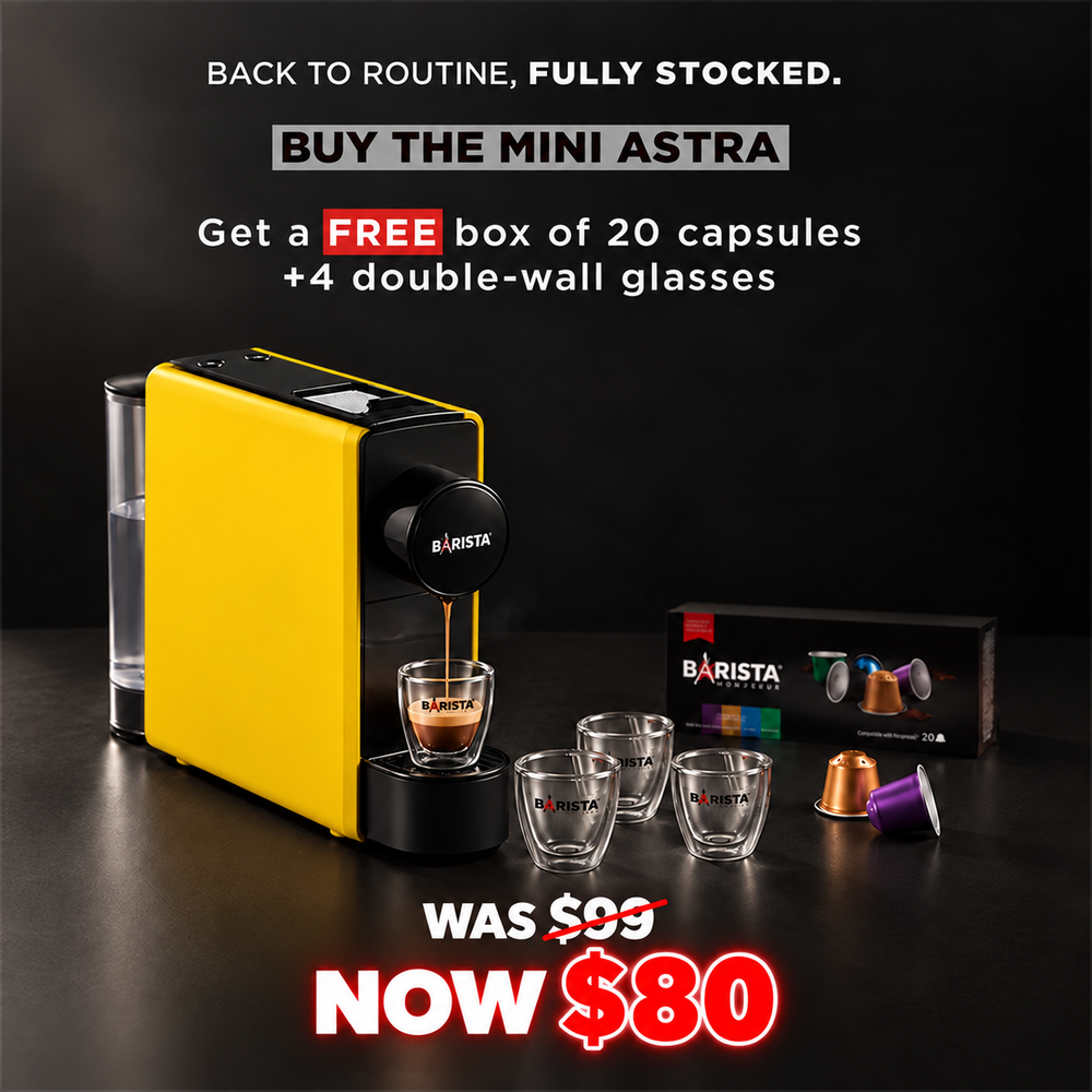 Barista Mini Astra Capsule Coffee Machine - Yellow MA0032