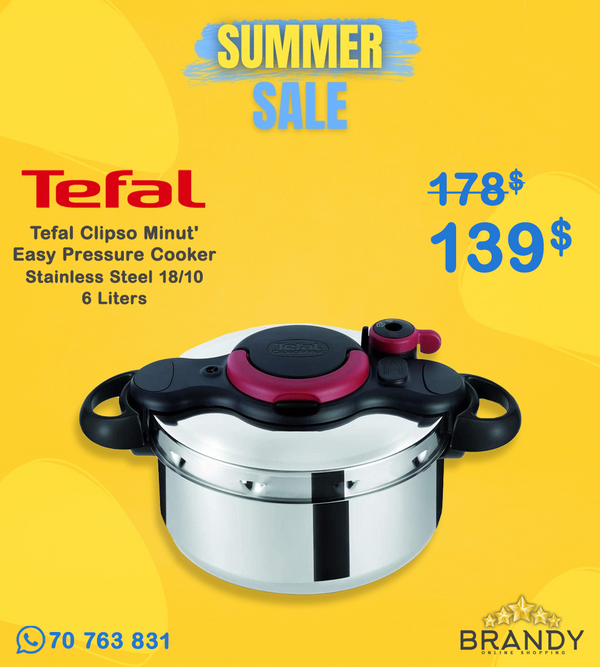 Tefal ClipsoMinut Easy Pressure Cooker 6 Liters Stainless Steel - Made in France