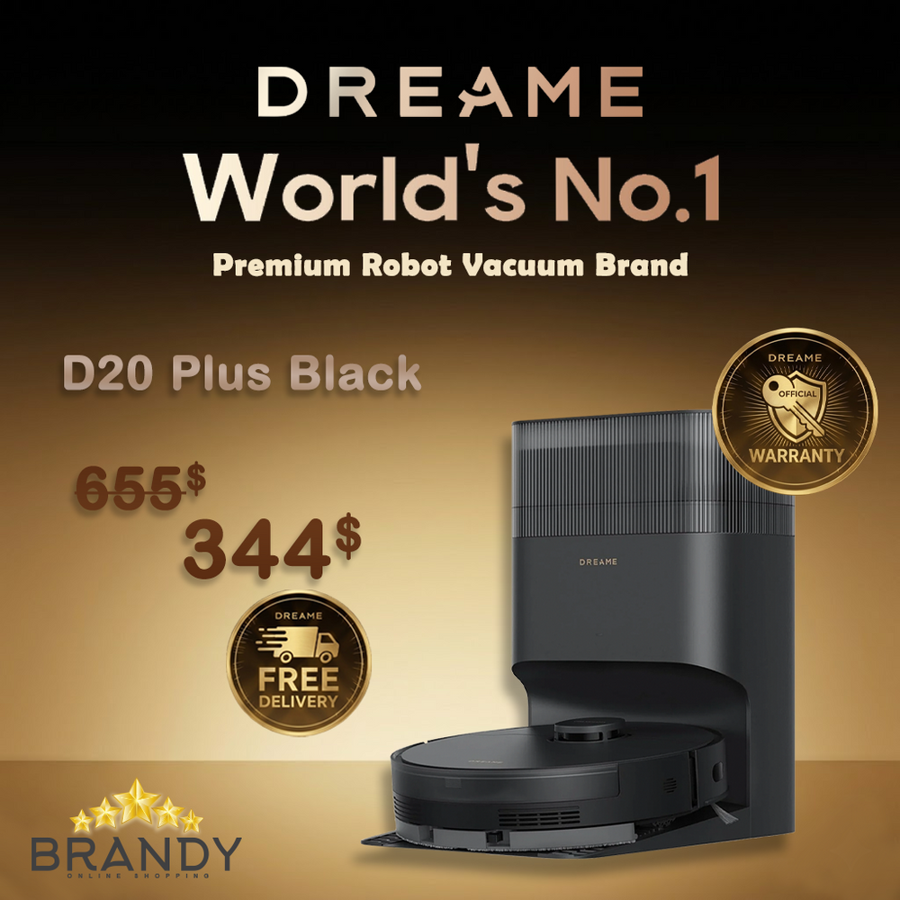 Dreame D20 Plus Robot Vacuum & Mop Auto-Empty 13,000Pa 5L Dust Bag Black