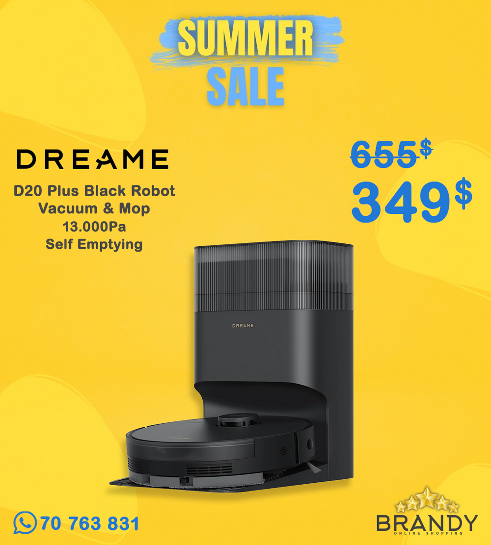 Dreame D20 Plus Robot Vacuum & Mop Auto-Empty 13,000Pa 5L Dust Bag Black