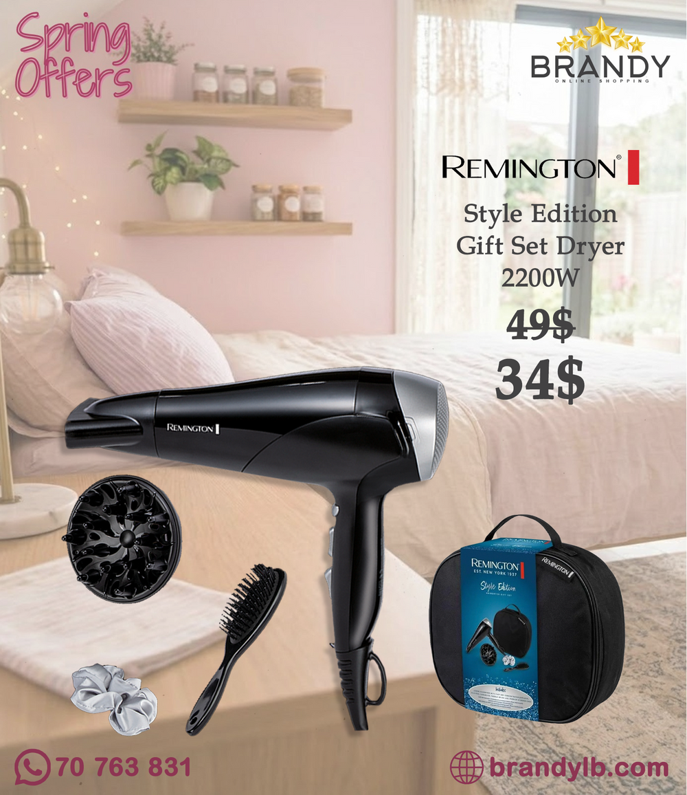 Remington Style Edition D3171GP Hair Dryer Gift Set 2200W Black