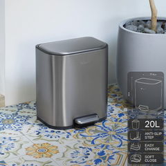 Dorsch Stainless Steel Pedal Bin 20 Liters - Soft Radius Soft Close