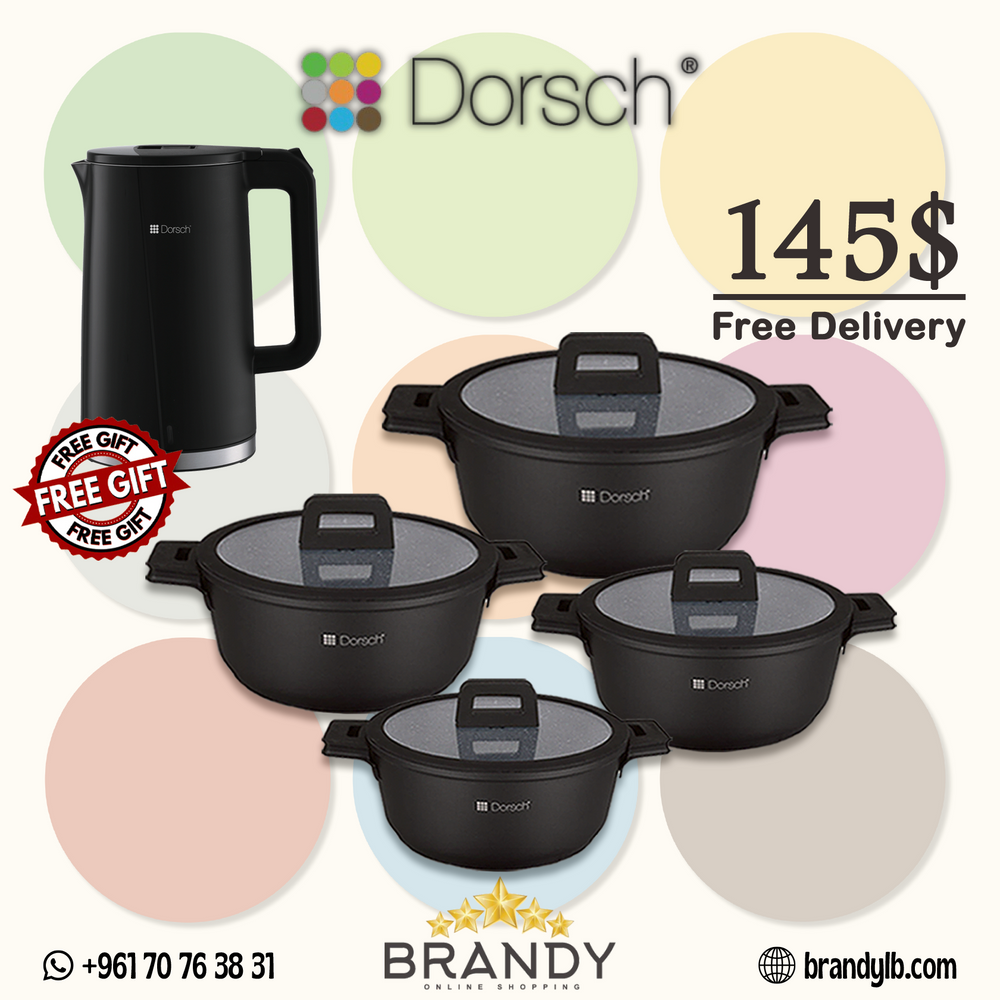 Dorsch Lifetime Granite Set 4 Pots + Free Dorsch Electric Kettle