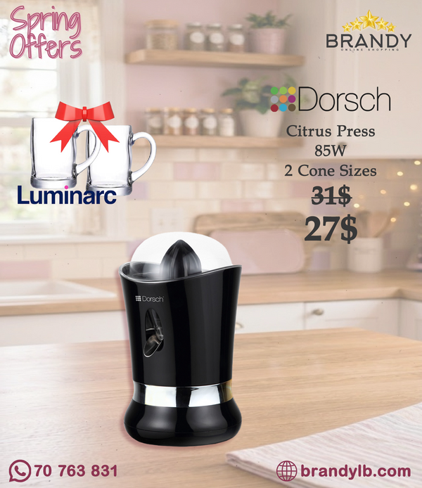 Dorsch DH-07413 Citrus Juicer 85W + Free Luminarc Mugs
