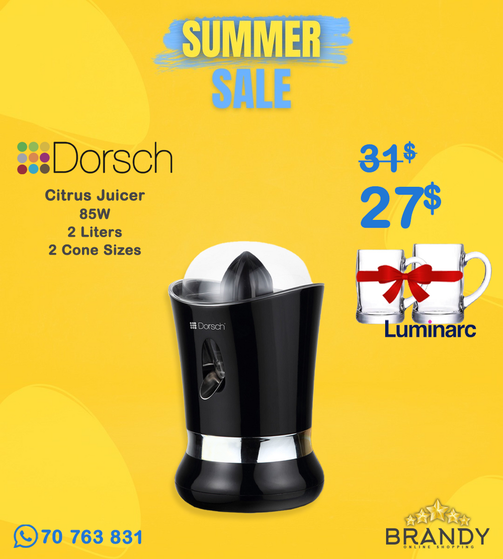 Dorsch DH-07413 Citrus Juicer 85W + Free Luminarc Mugs