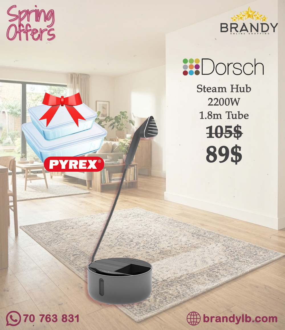 Dorsch Garment Steam Hub 2180W Garment Steamer 600ml + Free Pyrex 2 Glass Containers
