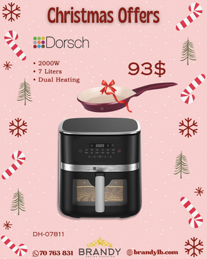 Air Fryer Digital XXL 7L DH-07811 Glass Window + Free Dorsch Premium Frypan