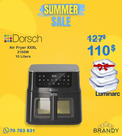 Dorsch AF-610 Digital Air Fryer 10L 2180W Glass Vision Window