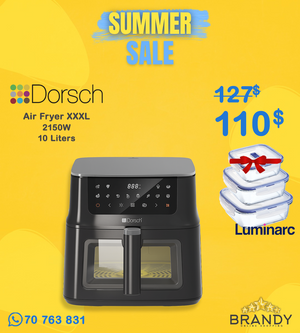 Dorsch AF-610 Digital Air Fryer 10L 2180W Glass Vision Window
