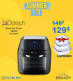 Dorsch AF-100 Oven Air Fryer 16L Digital Touch 10 Programs Black