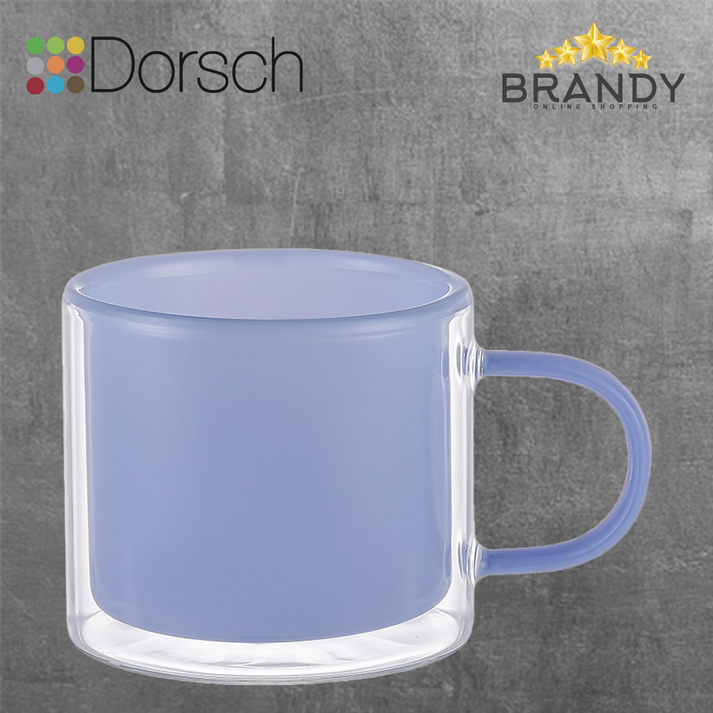 Dorsch Jade Blue Glass Mug 240ml - Double Glass