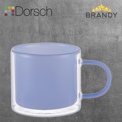 Dorsch Jade Blue Glass Mug 240ml - Double Glass