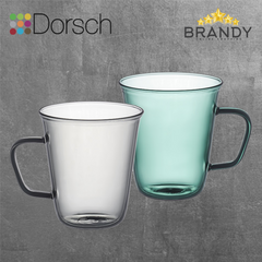 Dorsch Aqua & Grey Glass Mugs Set 2pcs - 310ml