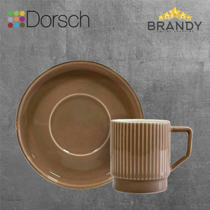 Dorsch Chateau-Brown Coffee Cups Set 6pc Porcelain 90ml-1