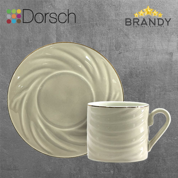 Dorsch Nova Beige Coffee Cups Set of 6 Porcelain 90ml-1