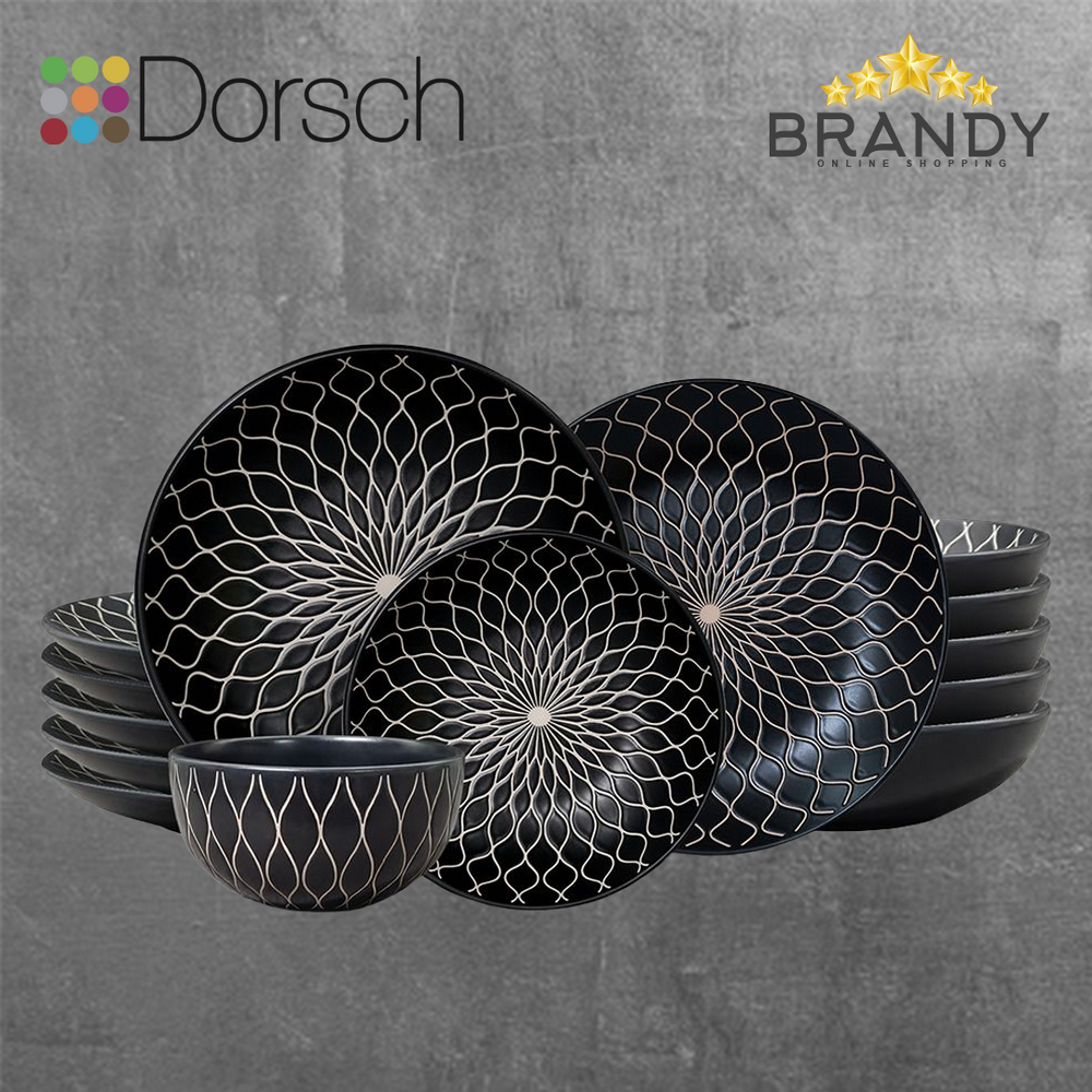 Dorsch Noir Stoneware Dinner Set 24pcs-1