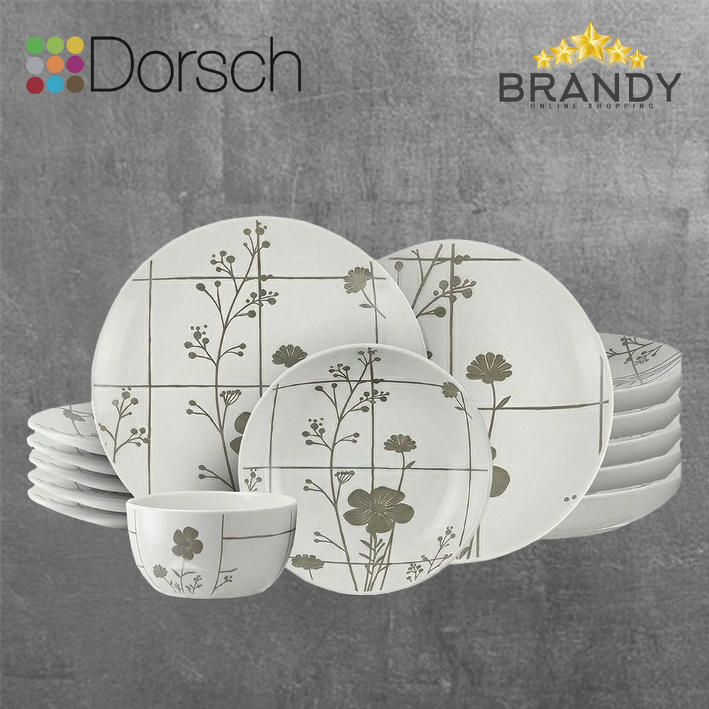 Dorsch Grey Beige Stoneware Dinner Set 24pcs-1