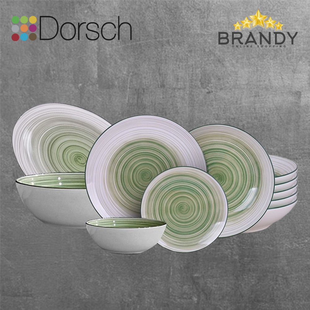 Dorsch Ripple Olive Stoneware Dinner Set 26pcs-1
