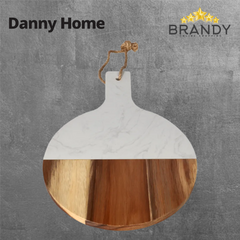 Danny Home Acacia Serving Board White Marble Inlay 30 x 20 x 1.3 cm