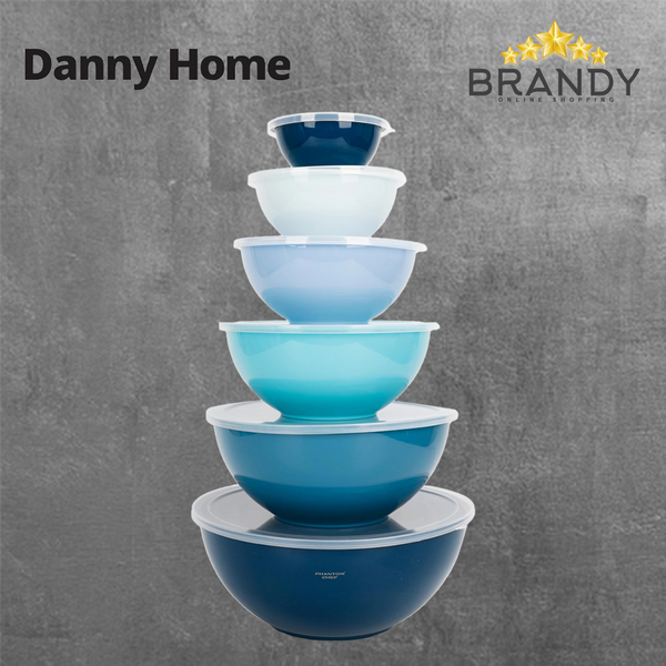 Danny Home Bowls Set 6pcs with Covers DH3669-BLU-1