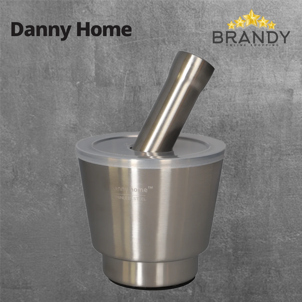 Danny Home Stainless Steel Mortar & Pestle 13cm with Lid SS48-03-1