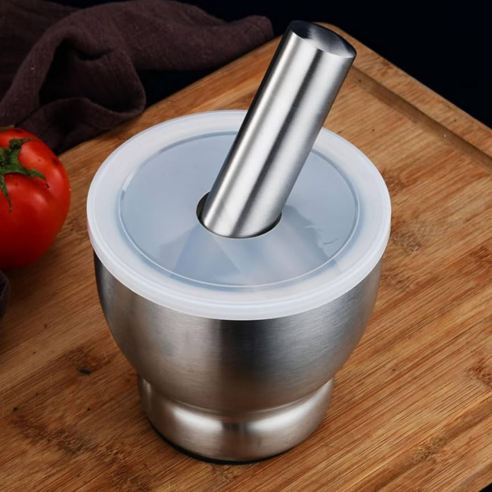 Danny Home Stainless Steel Mortar & Pestle 13cm with Lid SS48-03-1