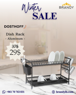 Aluminium Dish Rack 2 tiers Black