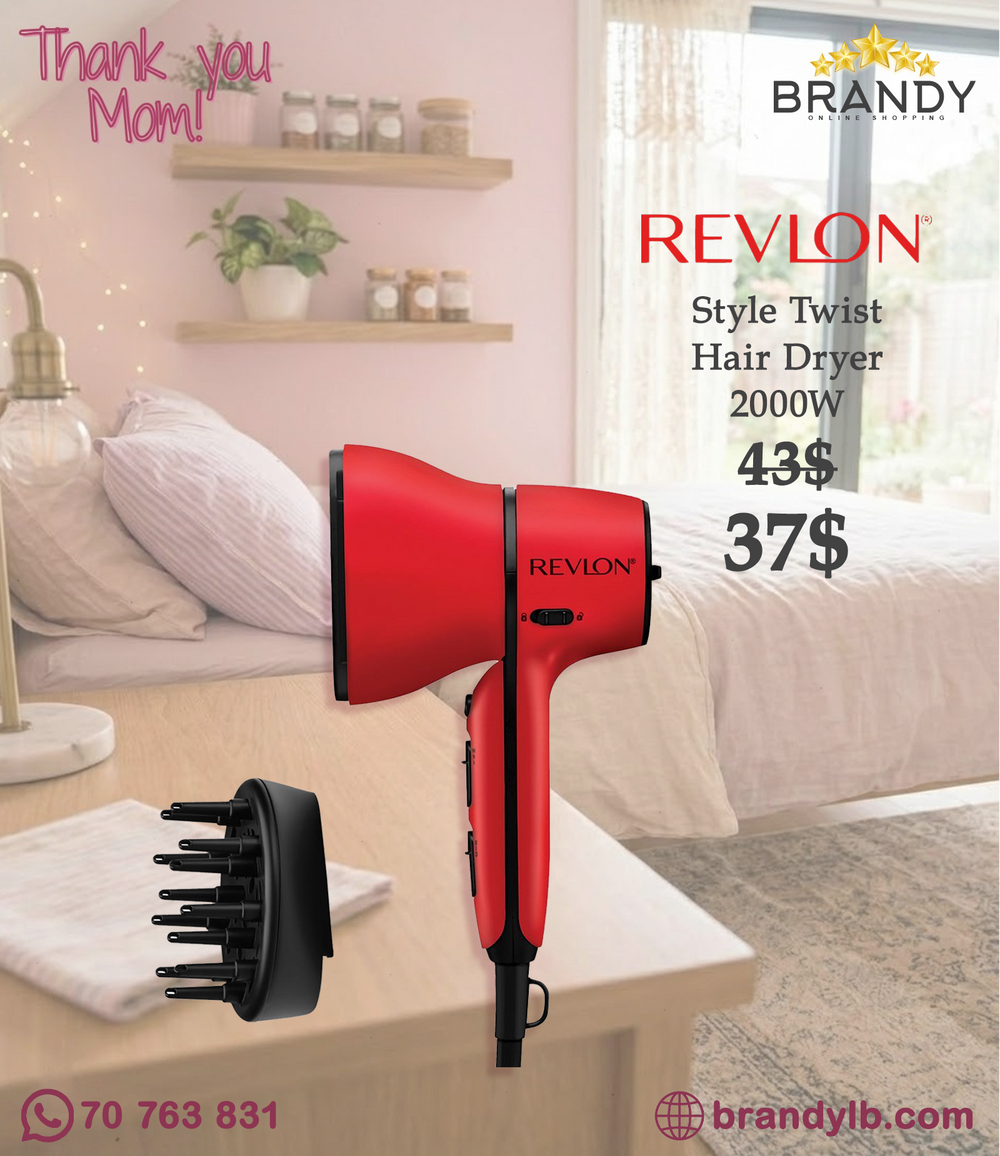 Revlon Style Twist RVDR5320E Hair Dryer 2000W Rotating Concentrator Red