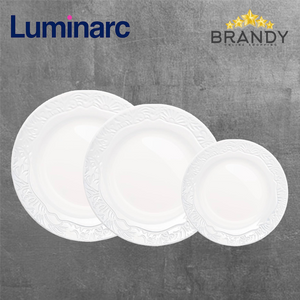 Luminarc Danbury White 18-Piece Opal Glass Dinner Set