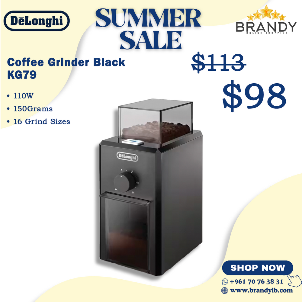 Professional Coffee Grinder Black KG79 Burr Adjustable Grind 16 Settings