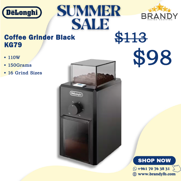 Professional Coffee Grinder Black KG79 Burr Adjustable Grind 16 Settings
