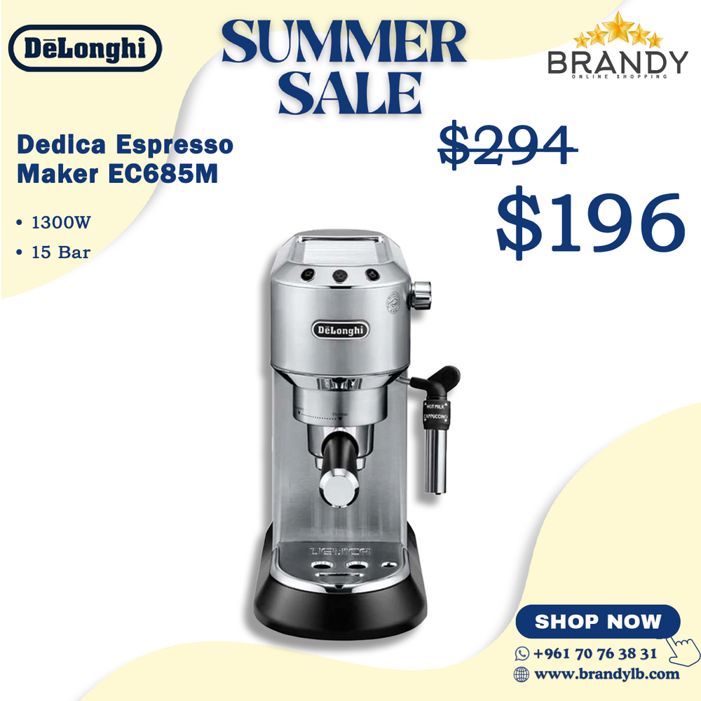 Dedica Espresso Coffee Maker Silver EC685M