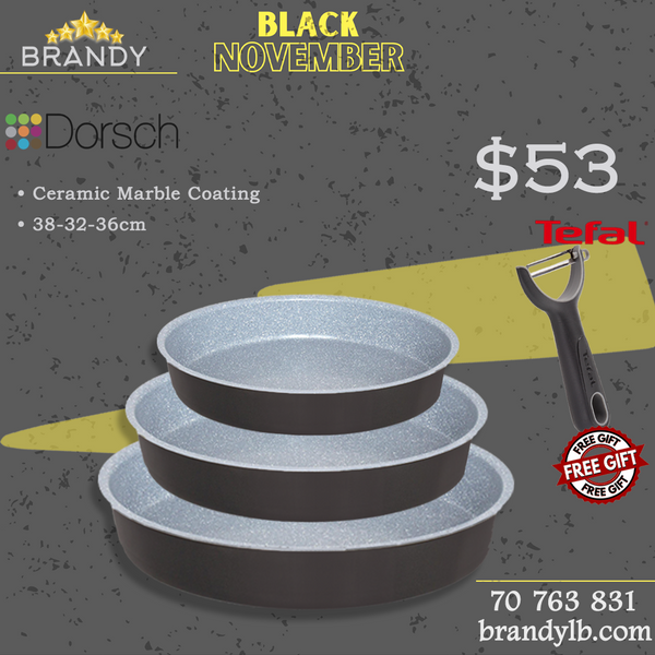 Lifetime Round Oven Trays Set 3pcs + Free Tefal Y Peeler