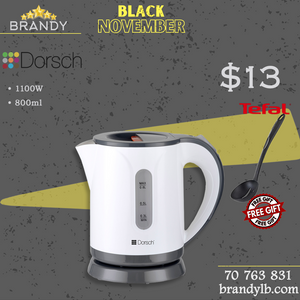 Mini Kettle 0.8L EK-34 with Automatic Shut Off + Free Tefal Spoon