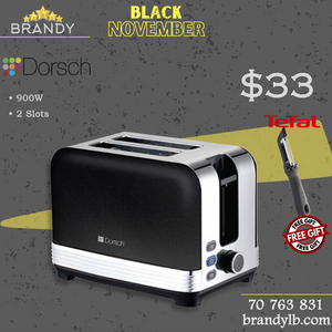 Toaster TS-90 - 2 Slice, Black & Silver + Free Tefal Peeler