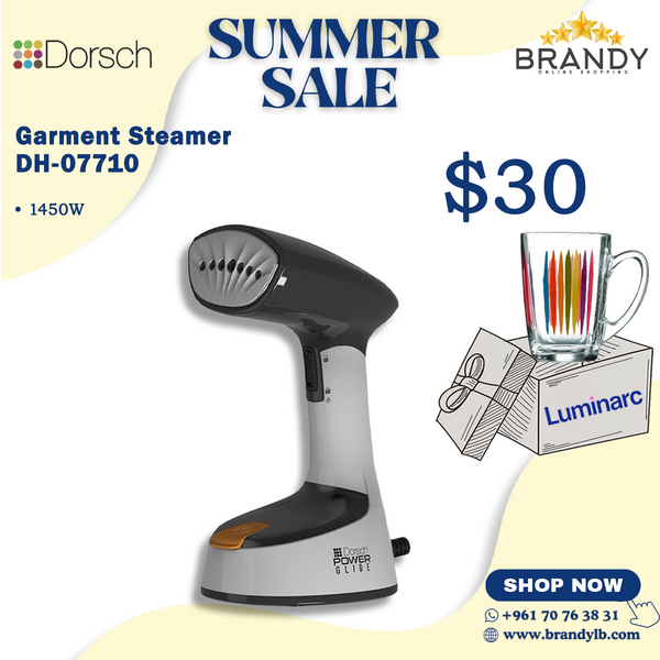 Garment Steamer PowerGlide GS-200 + Free Luminarc Mug