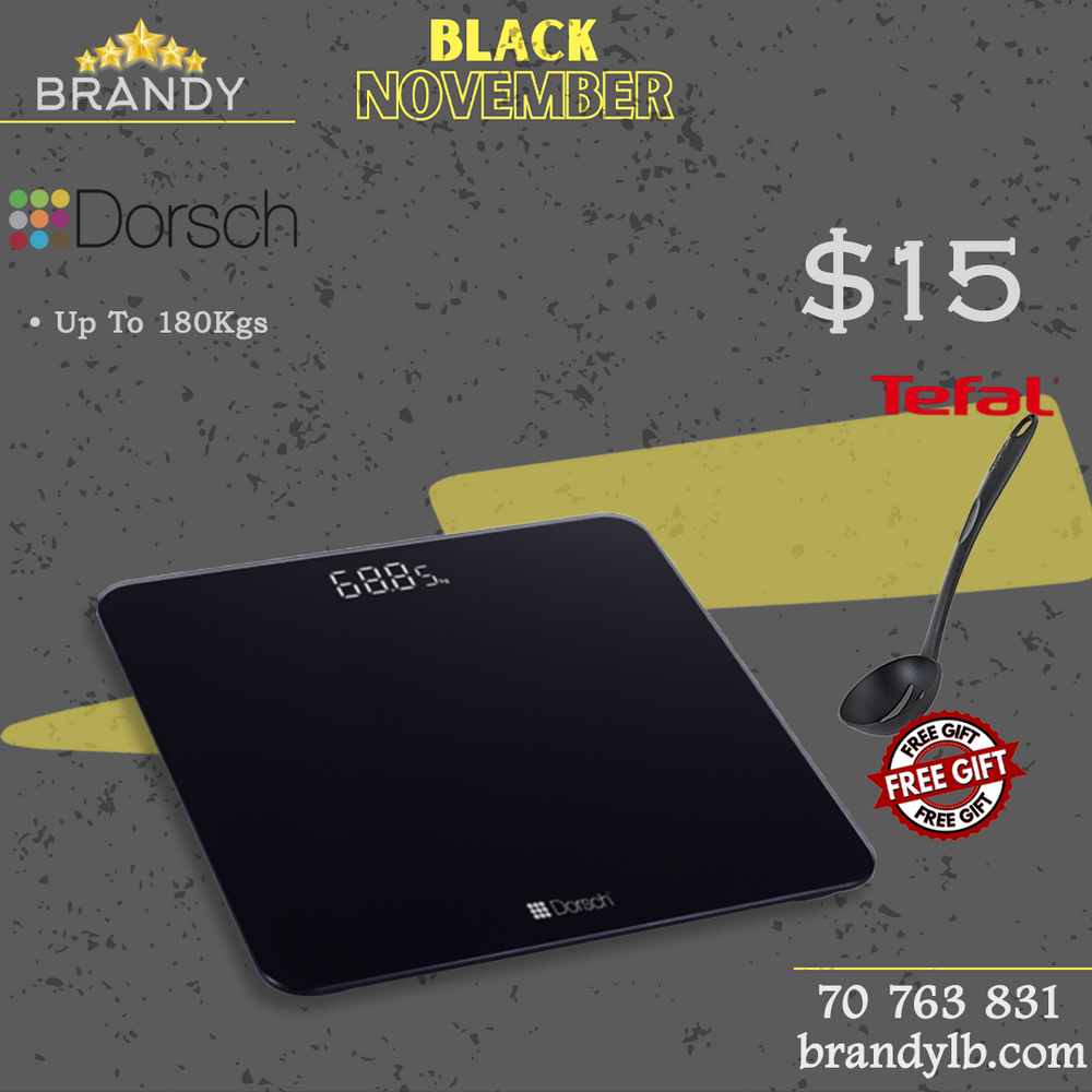 Body Scale SC-101 with Auto On/Off & 180Kg Capacity + Free Tefal Spoon