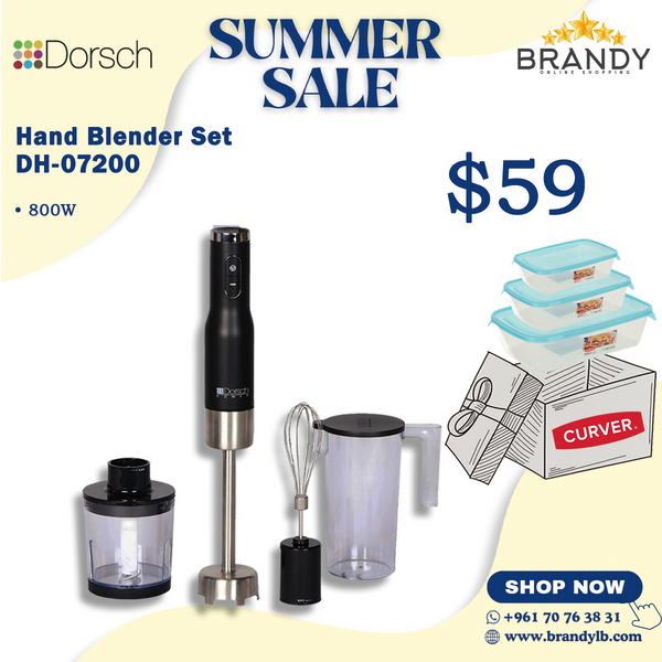 Hand Blender Set DH-07200 + Free Curver Set 3 Containers