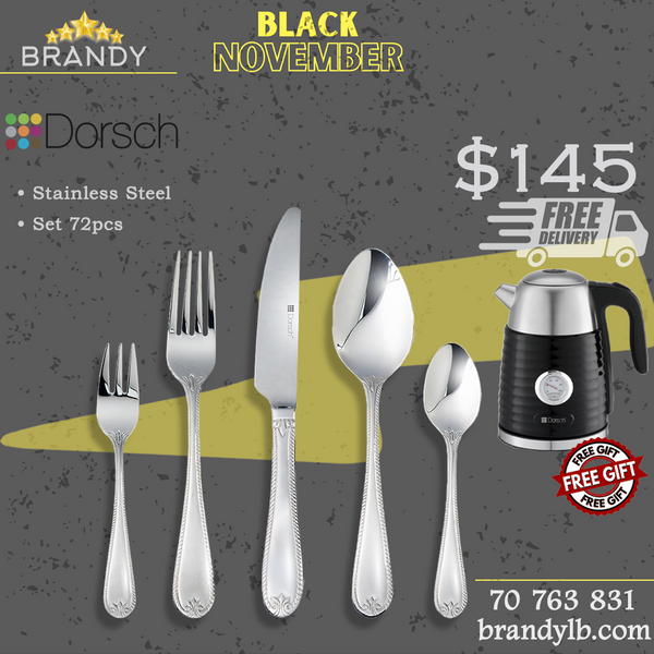 Royal Cutlery Set 72pcs Stainless Steel + Free Kettle