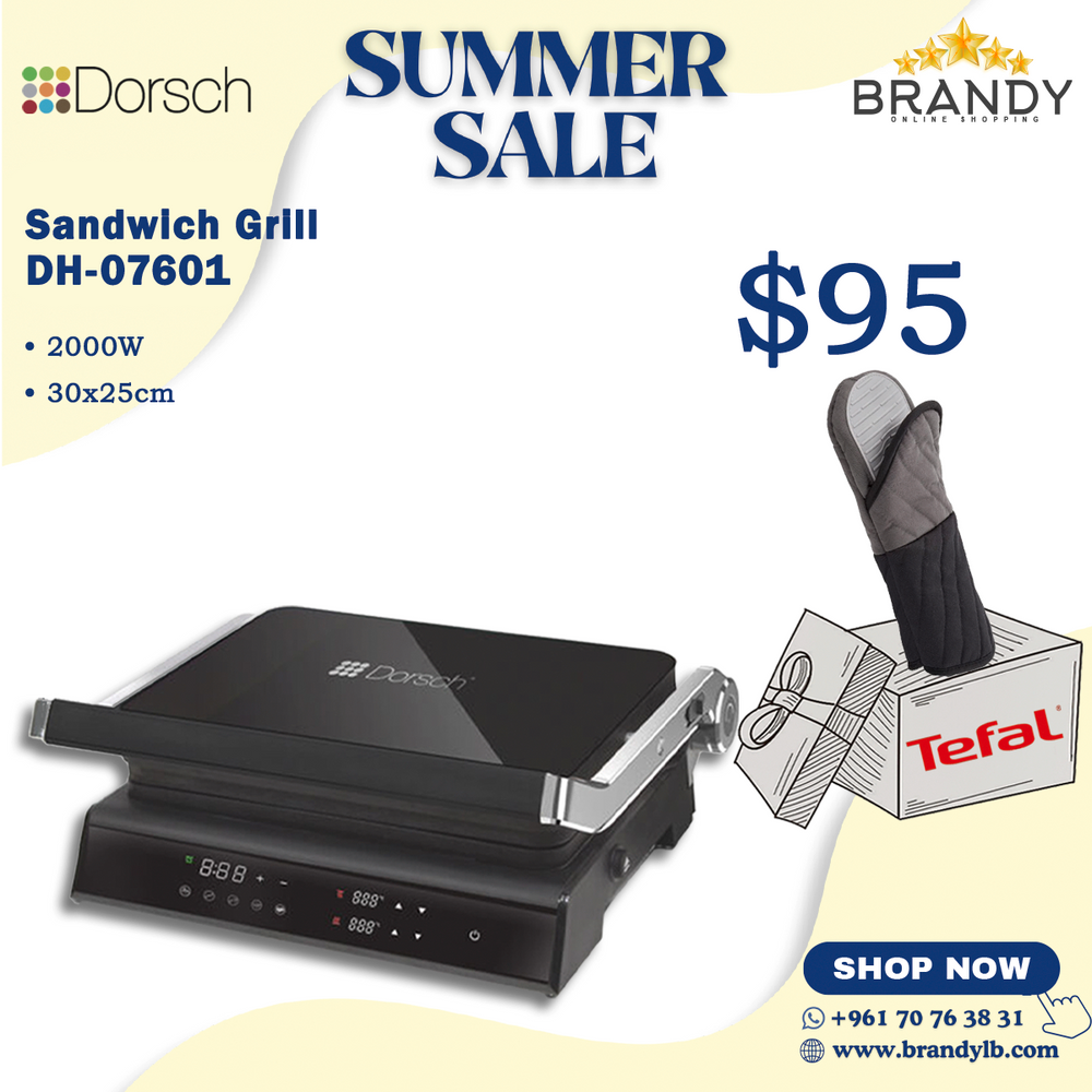 Sandwich Grill ST-50, 180° BBQ Option + Free Tefal Gloves