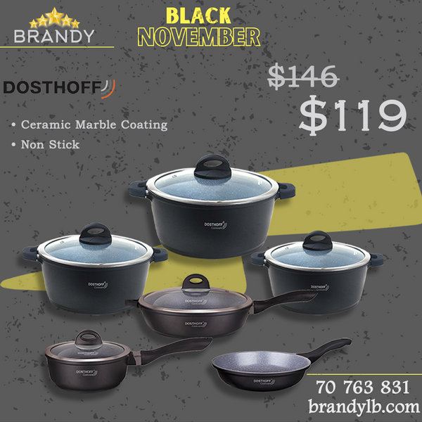 Master Cookware Set 6pcs, Non-Stick Marble Coating