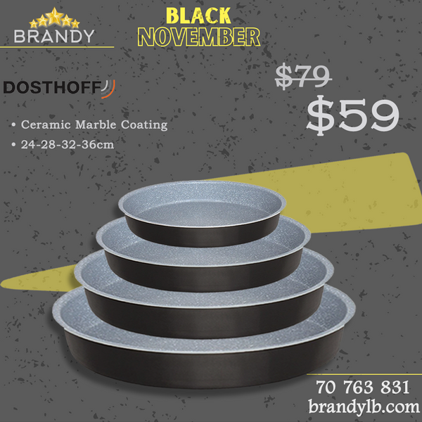 Granite Round Oven Tray Set 4pcs