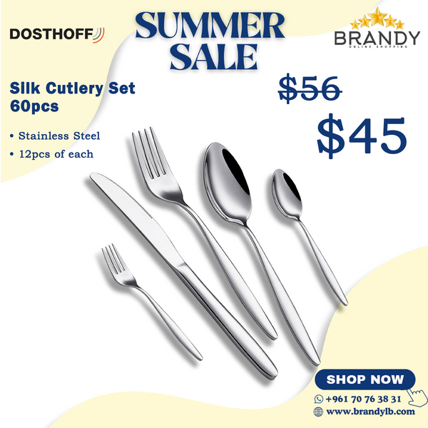Silk Cutlery Set 60pcs Stainless Steel