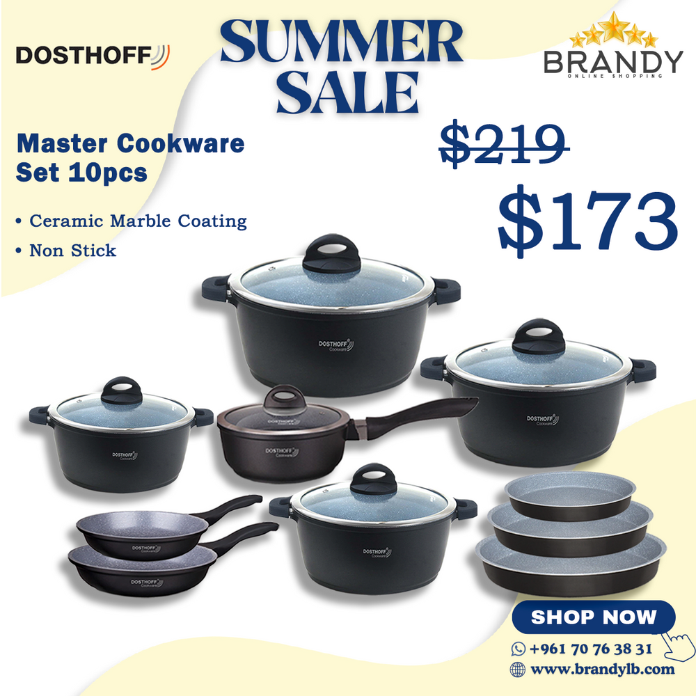 Master Granite Cookware Set 10pcs Non-Stick Marble Coating Oven Safe